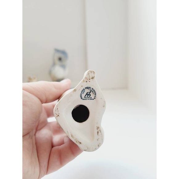 Vintage Miguel Requena‎ Porcelain Blue Brown White Owl Figurine Collectible - Picture 7 of 9